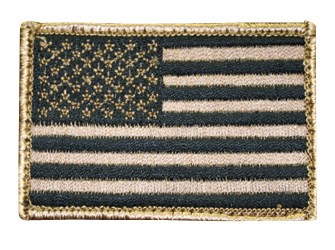 BH AMERICAN FLAG PATCH H&L TAN/BLK - Click Image to Close