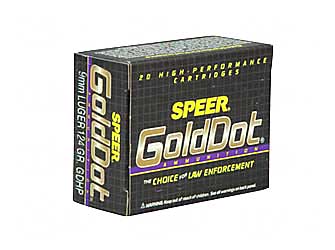SPR GOLD DOT 9MM 124GR HP 20/500 - Click Image to Close