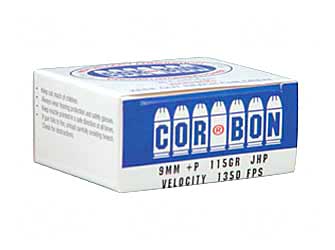 CORBON 9MM+P 115GR JHP 20/500