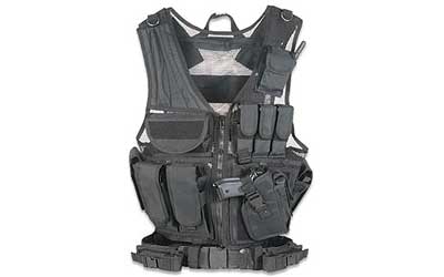 GMG TACTICAL VEST W/HOLSTER BLK - Click Image to Close