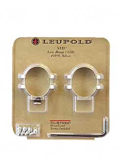 LEUP STD 1" RINGS LOW SILVER - Click Image to Close