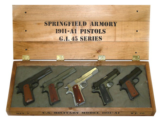 SPRGFLD 1911 5 GUN WOODEN BOX - Click Image to Close