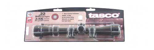 TASCO MAG .22 3-9X32 W/RINGS MBLK - Click Image to Close