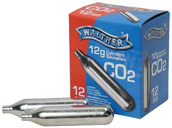 WALTHER 12G CO2 CYLINDER 12/PK